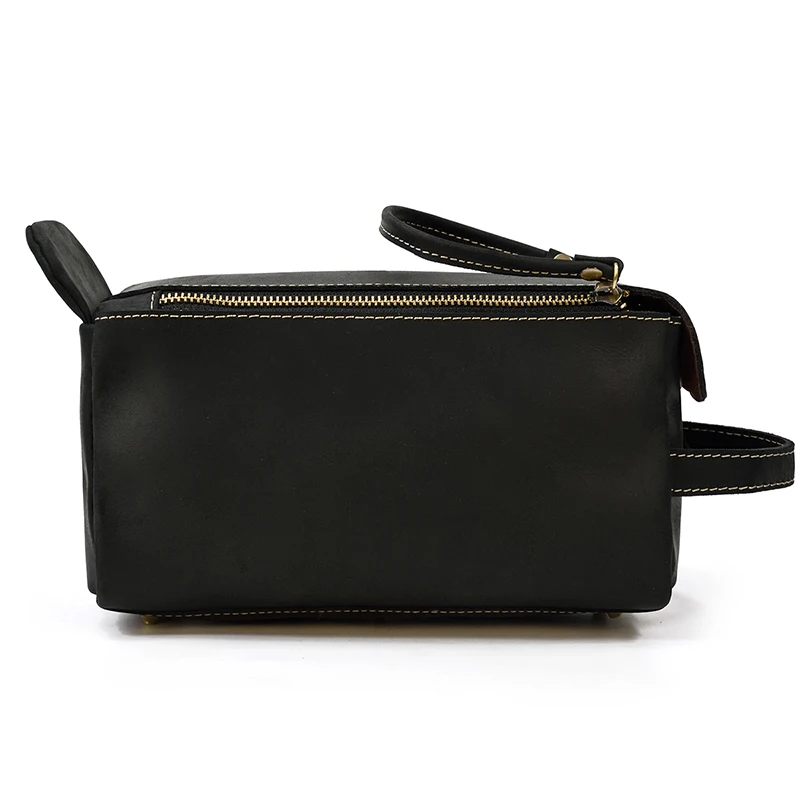 Fashion High Quality Small Travel Bag Crazy Horse Leather Travel Wallet Storage Bag Washing Make Up Bag For Travel toiletry bag