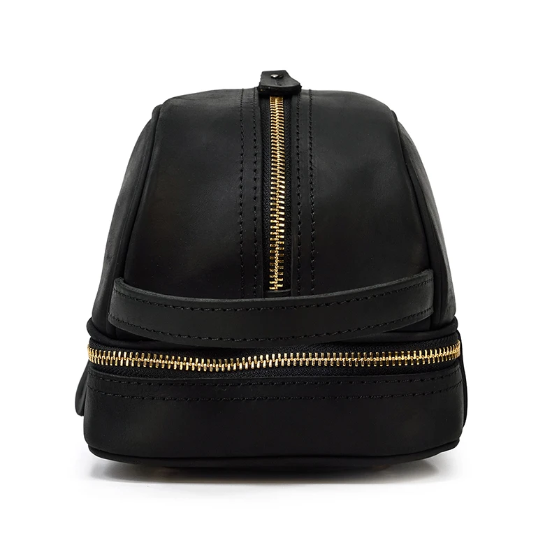 Fashion High Quality Small Travel Bag Crazy Horse Leather Travel Wallet Storage Bag Washing Make Up Bag For Travel toiletry bag
