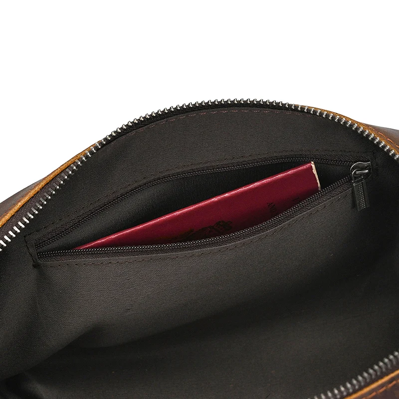 Fashion High Quality Small Travel Bag Crazy Horse Leather Travel Wallet Storage Bag Washing Make Up Bag For Travel toiletry bag