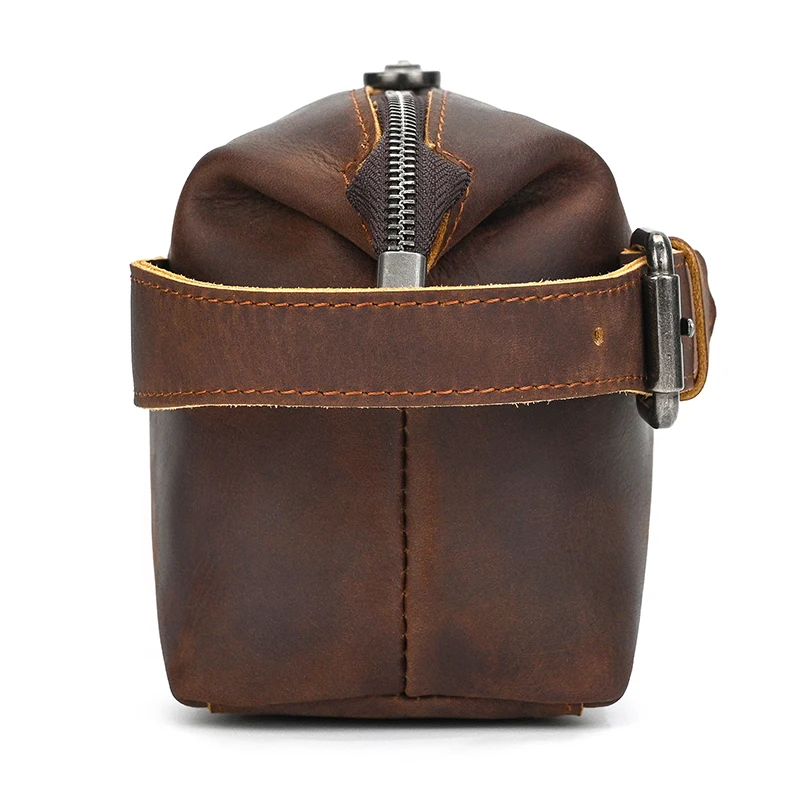 Fashion High Quality Small Travel Bag Crazy Horse Leather Travel Wallet Storage Bag Washing Make Up Bag For Travel toiletry bag
