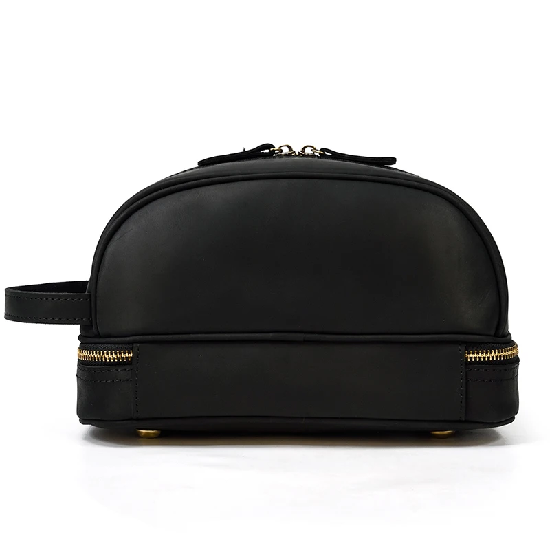 Fashion High Quality Small Travel Bag Crazy Horse Leather Travel Wallet Storage Bag Washing Make Up Bag For Travel toiletry bag