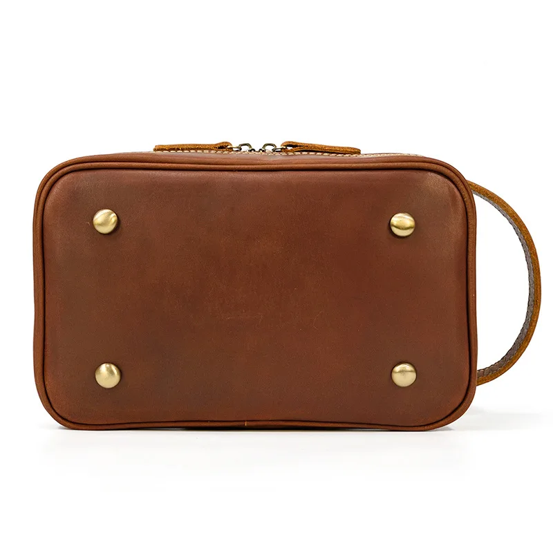 Fashion High Quality Small Travel Bag Crazy Horse Leather Travel Wallet Storage Bag Washing Make Up Bag For Travel toiletry bag