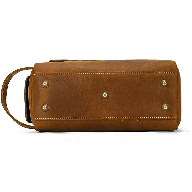 Fashion High Quality Small Travel Bag Crazy Horse Leather Travel Wallet Storage Bag Washing Make Up Bag For Travel toiletry bag