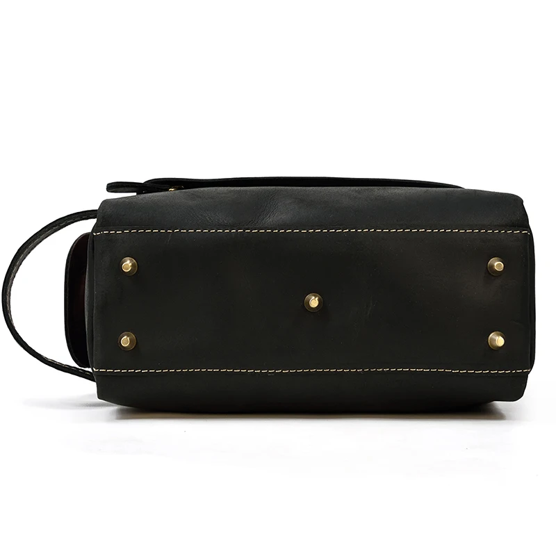 Fashion High Quality Small Travel Bag Crazy Horse Leather Travel Wallet Storage Bag Washing Make Up Bag For Travel toiletry bag