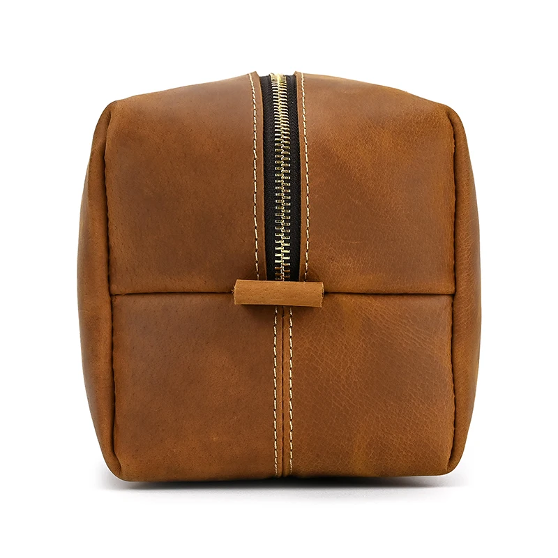 Fashion High Quality Small Travel Bag Crazy Horse Leather Travel Wallet Storage Bag Washing Make Up Bag For Travel toiletry bag