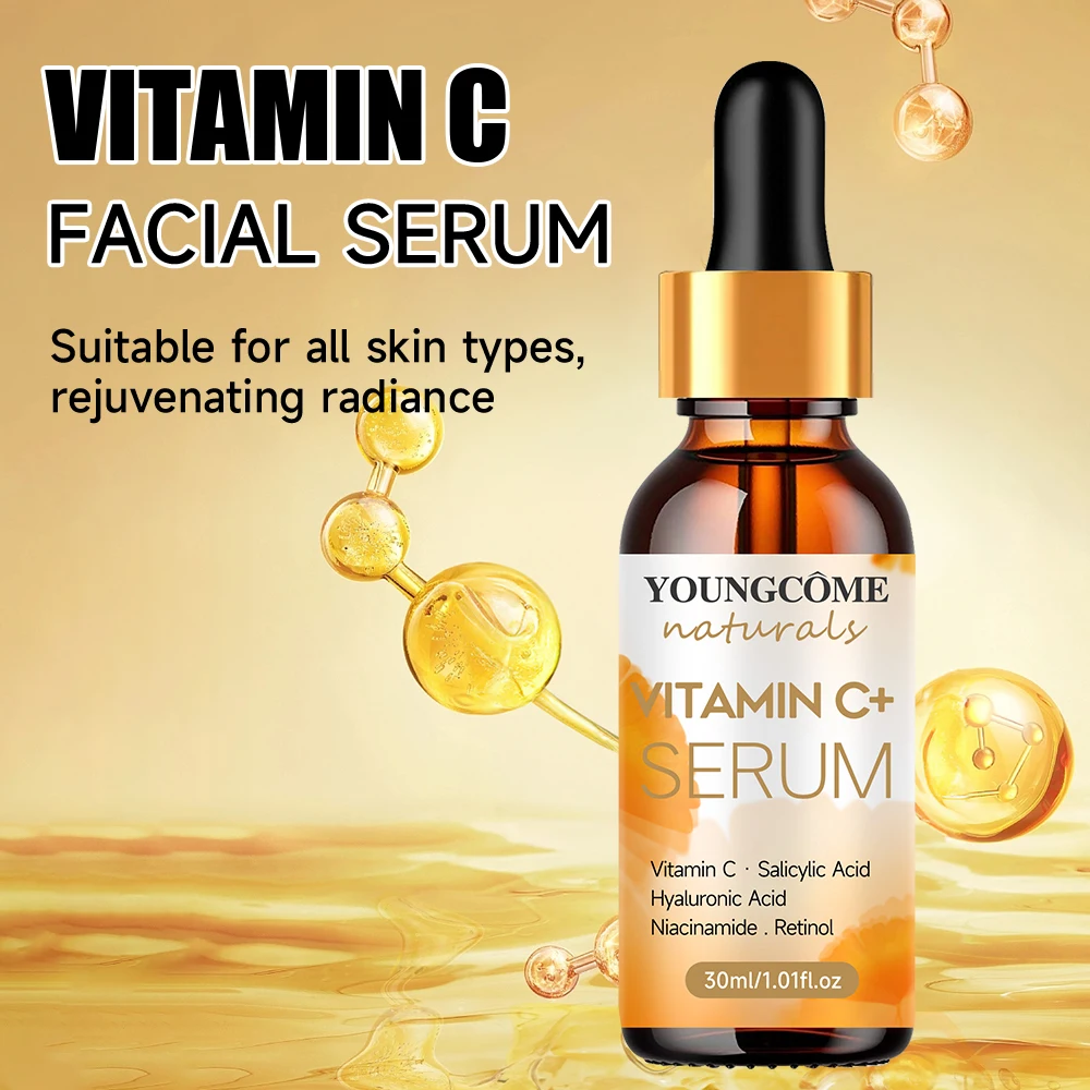 YOUNGCOME Facial essence Anti-Aging essence Containing Vitamin C, Hyaluronic Acid and Retinol, Improves Elasticity, Heals Dry Sk