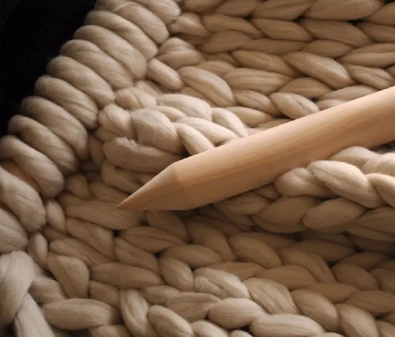 Chunky Yarn Blanket for Bed Hand Woven Sofa Throw Blankets Knitted Warm Grey Beige Air Condition Blankets Bed Sofa Decorative