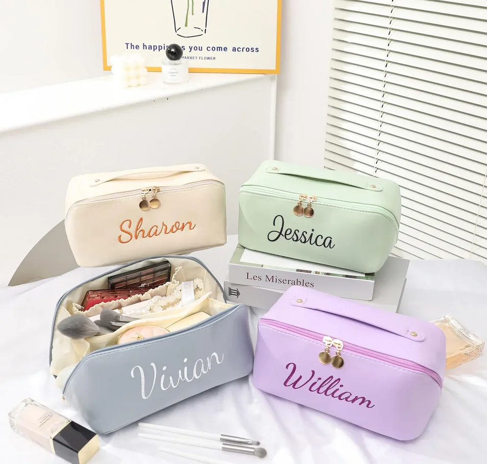 Custom Makeup Bag Personalized Cosmetic Bag for Her Unique Valentines Gift Bridesmaid Gifts Birthday Gift Travel Makeup Bag