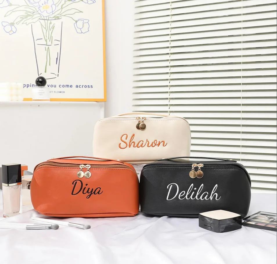 Custom Makeup Bag Personalized Cosmetic Bag for Her Unique Valentines Gift Bridesmaid Gifts Birthday Gift Travel Makeup Bag