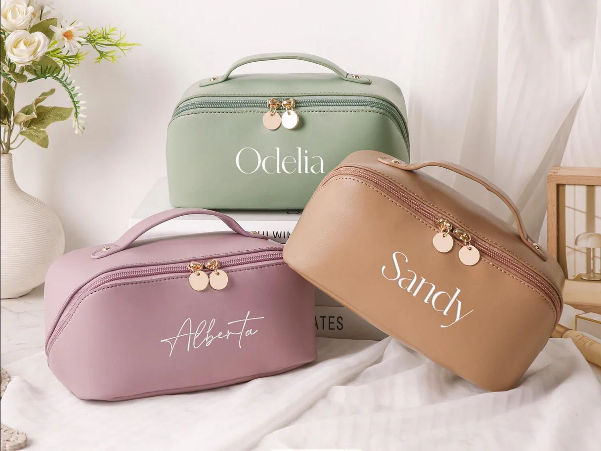 Custom Makeup Bag Personalized Cosmetic Bag for Her Unique Valentines Gift Bridesmaid Gifts Birthday Gift Travel Makeup Bag
