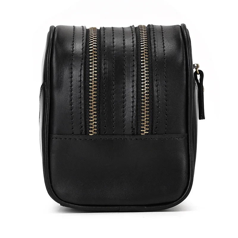 Genuine Leather Clutch Purse Make Up Toiletry Bags Women Man Crazy Horse Leather Cowhide Driver Purse Cosmetic Bag Wash Bags