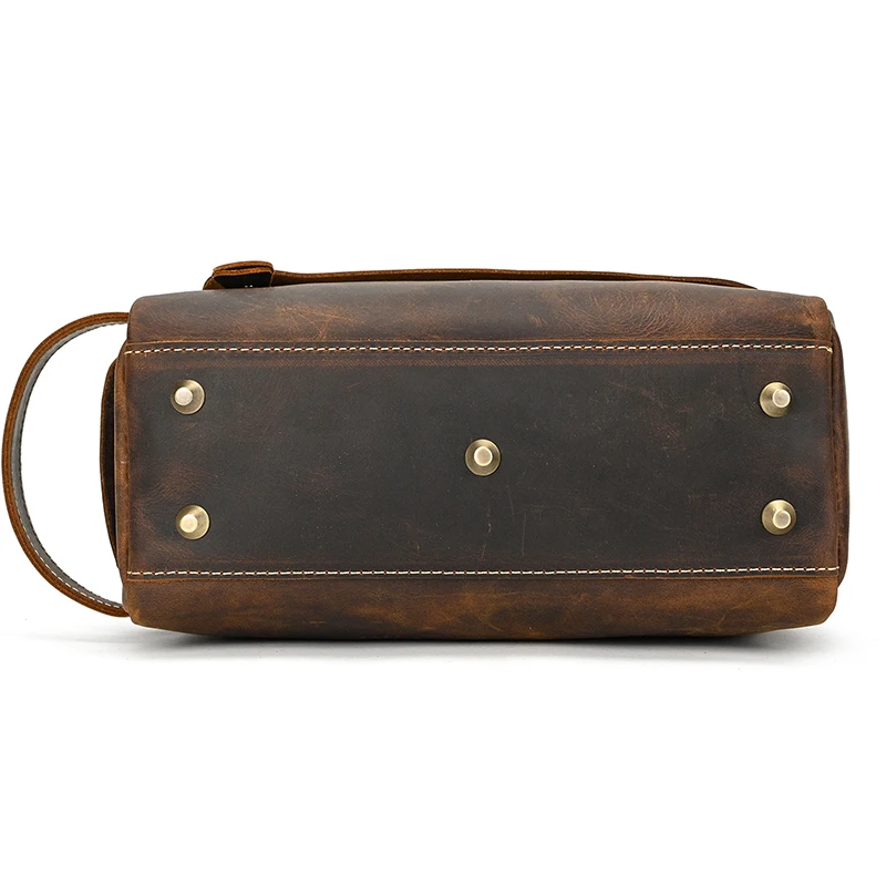 Genuine Leather Clutch Purse Make Up Toiletry Bags Women Man Crazy Horse Leather Cowhide Driver Purse Cosmetic Bag Wash Bags