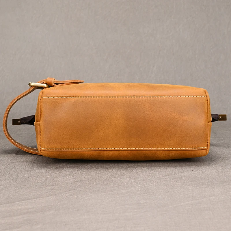 Genuine Leather Clutch Purse Make Up Toiletry Bags Women Man Crazy Horse Leather Cowhide Driver Purse Cosmetic Bag Wash Bags