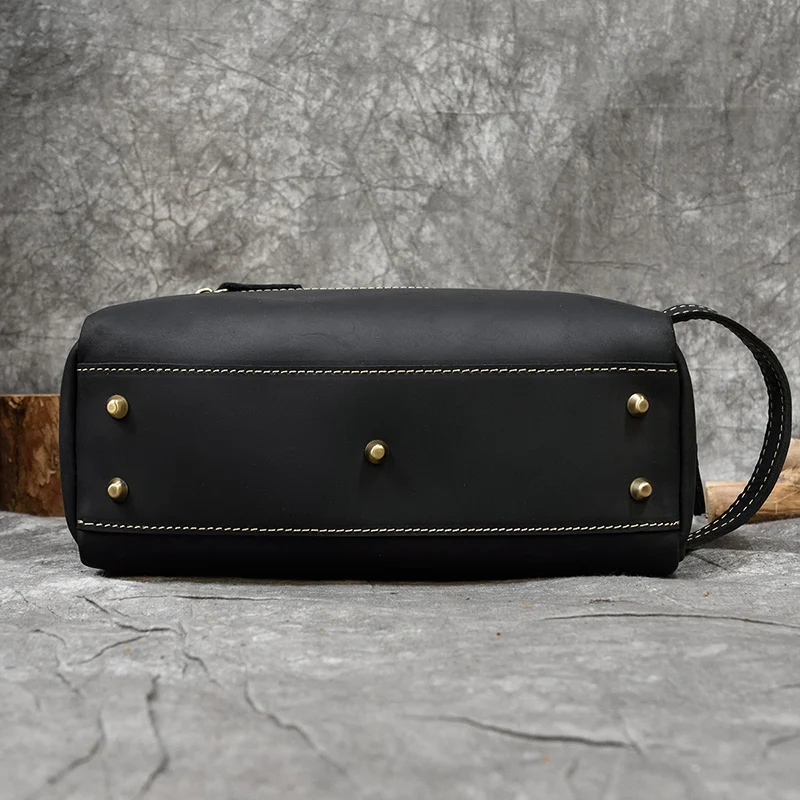 Genuine Leather Clutch Purse Make Up Toiletry Bags Women Man Crazy Horse Leather Cowhide Driver Purse Cosmetic Bag Wash Bags