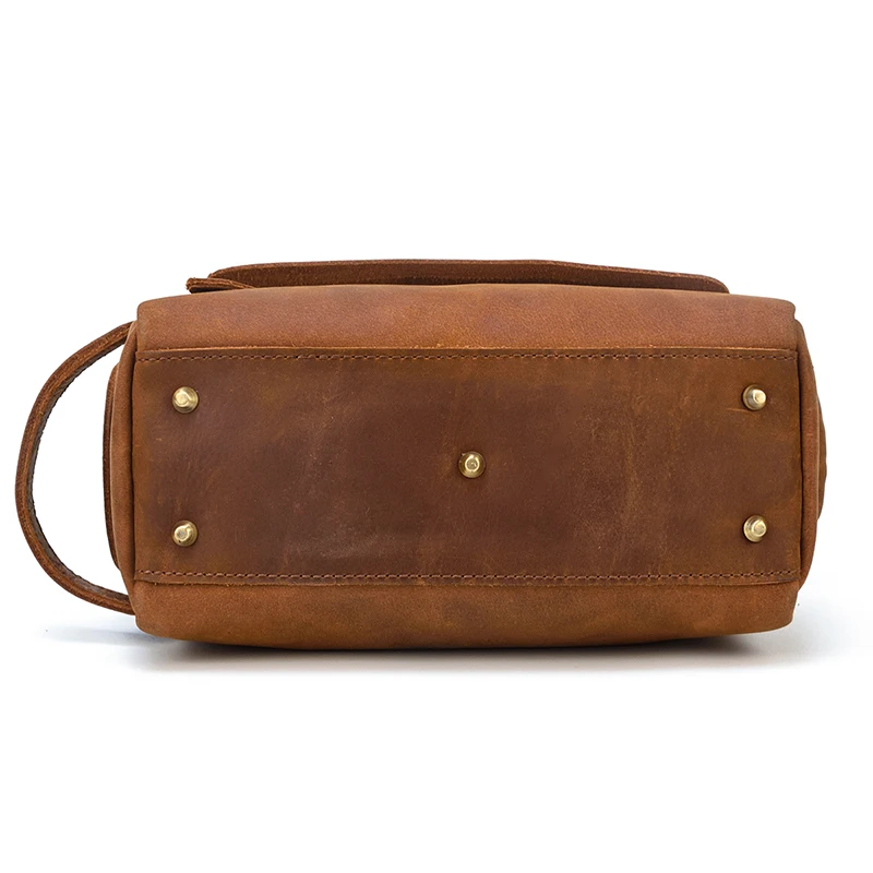 Genuine Leather Clutch Purse Make Up Toiletry Bags Women Man Crazy Horse Leather Cowhide Driver Purse Cosmetic Bag Wash Bags