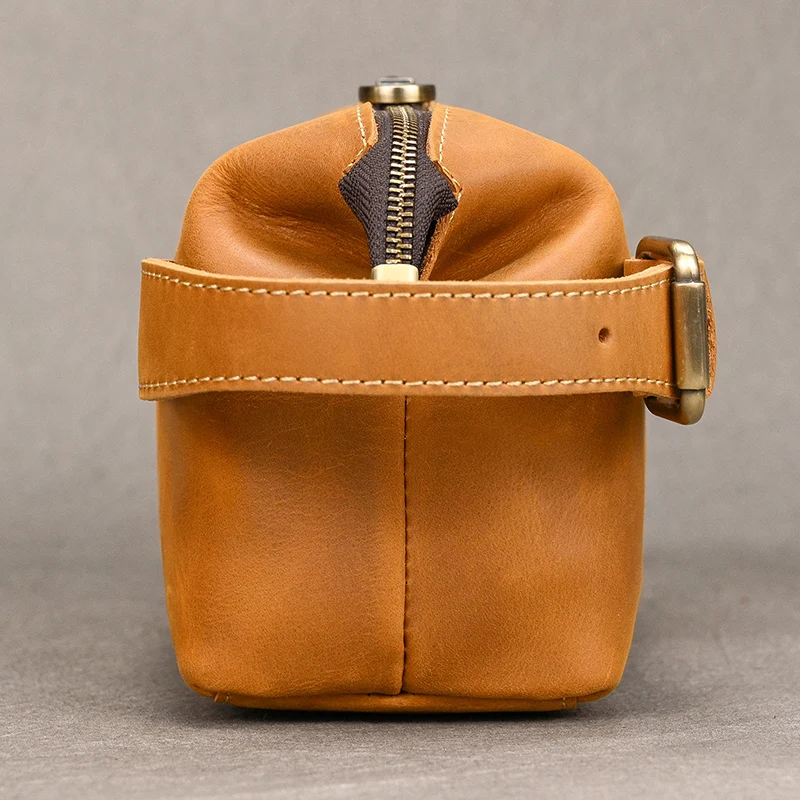 Genuine Leather Clutch Purse Make Up Toiletry Bags Women Man Crazy Horse Leather Cowhide Driver Purse Cosmetic Bag Wash Bags