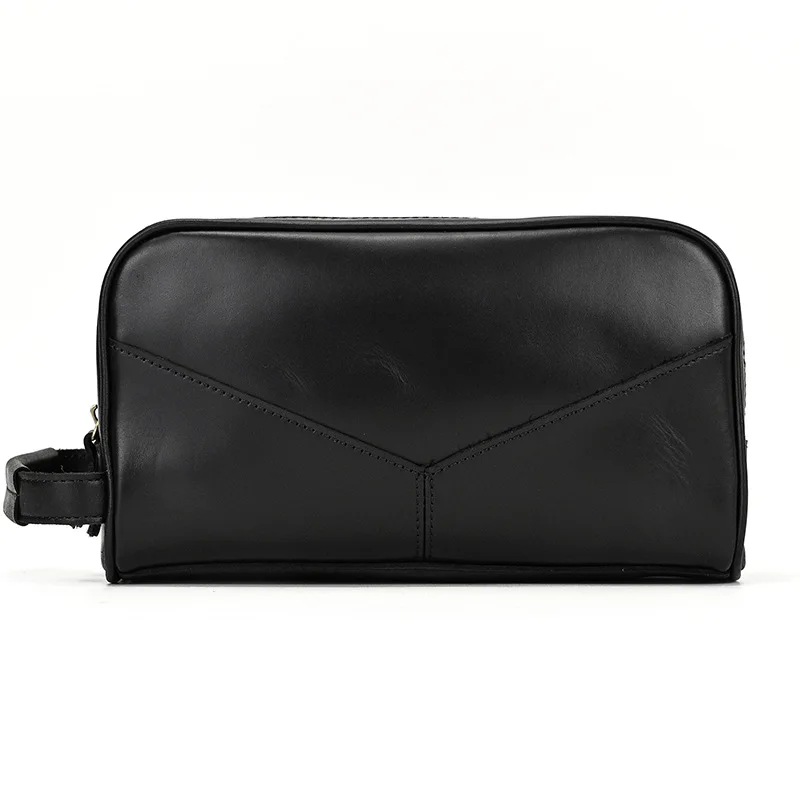 Genuine Leather Clutch Purse Make Up Toiletry Bags Women Man Crazy Horse Leather Cowhide Driver Purse Cosmetic Bag Wash Bags