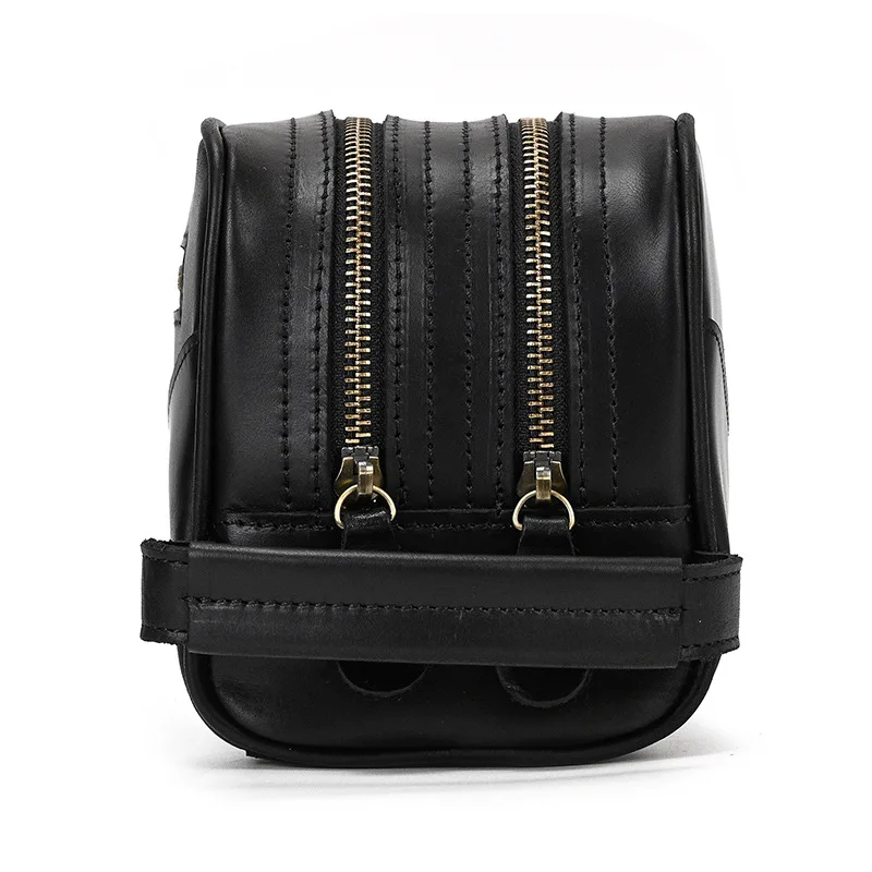 Genuine Leather Clutch Purse Make Up Toiletry Bags Women Man Crazy Horse Leather Cowhide Driver Purse Cosmetic Bag Wash Bags