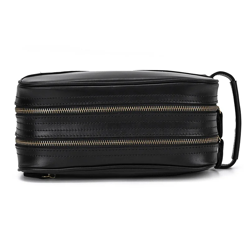 Genuine Leather Clutch Purse Make Up Toiletry Bags Women Man Crazy Horse Leather Cowhide Driver Purse Cosmetic Bag Wash Bags