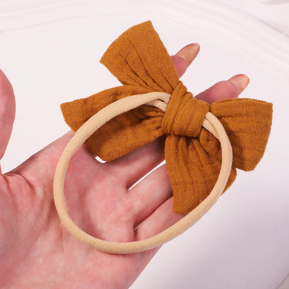 5Pcs/Set Cotton Baby Bows Headband Nylon Headbands Hair Bands for Children Girls Soft Hairband Toddler Newborn Hair Accessories