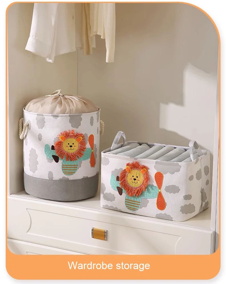 Folding Storage Basket Linen Storage Fabric Wardrobe Office Bedroom Closet Toys Laundry Basket With Handle Storage Organizer New