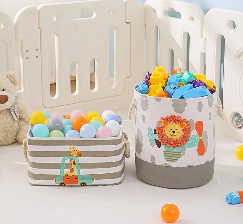 Folding Storage Basket Linen Storage Fabric Wardrobe Office Bedroom Closet Toys Laundry Basket With Handle Storage Organizer New