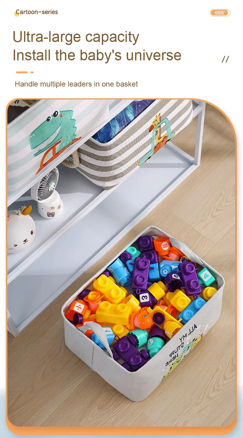Folding Storage Basket Linen Storage Fabric Wardrobe Office Bedroom Closet Toys Laundry Basket With Handle Storage Organizer New
