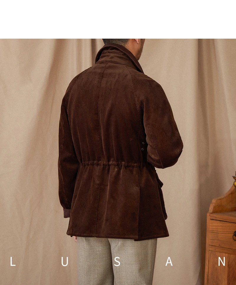 Autumn and Winter Warm Cotton Corduroy Jacket British Light Mature Slim-fit Hunting All-match Retro Jacket for Men