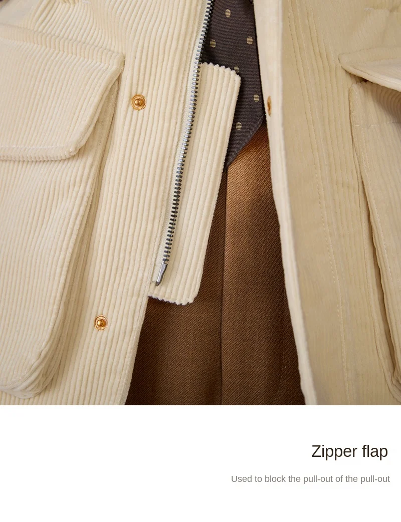 Autumn and Winter Warm Cotton Corduroy Jacket British Light Mature Slim-fit Hunting All-match Retro Jacket for Men