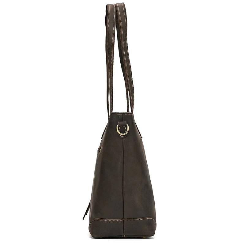 Luufan Genuine Leather Women‘s Tote Big Capacity Daily Business Handbag 14 inch PC Bag Female Large Travel Shoulder Message Bag