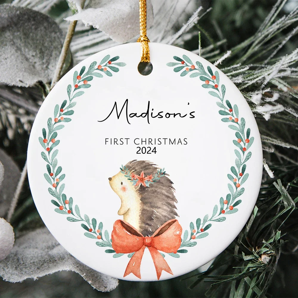 First Christmas Baby Ornament Gift Personalized Ceramic Christmas Ornament Holiday Keepsake Ornament Custom Baby Keepsake