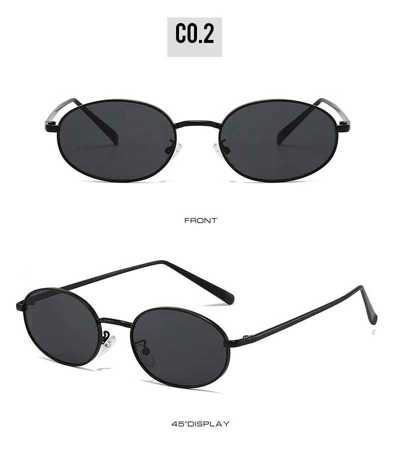 Oval Shape Sunglasses for Women Korean Fashion UV Protection Designer Sunglass Woman Beach Playing Men's Glasses