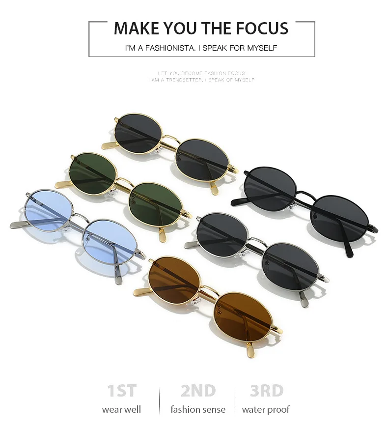 Oval Shape Sunglasses for Women Korean Fashion UV Protection Designer Sunglass Woman Beach Playing Men's Glasses