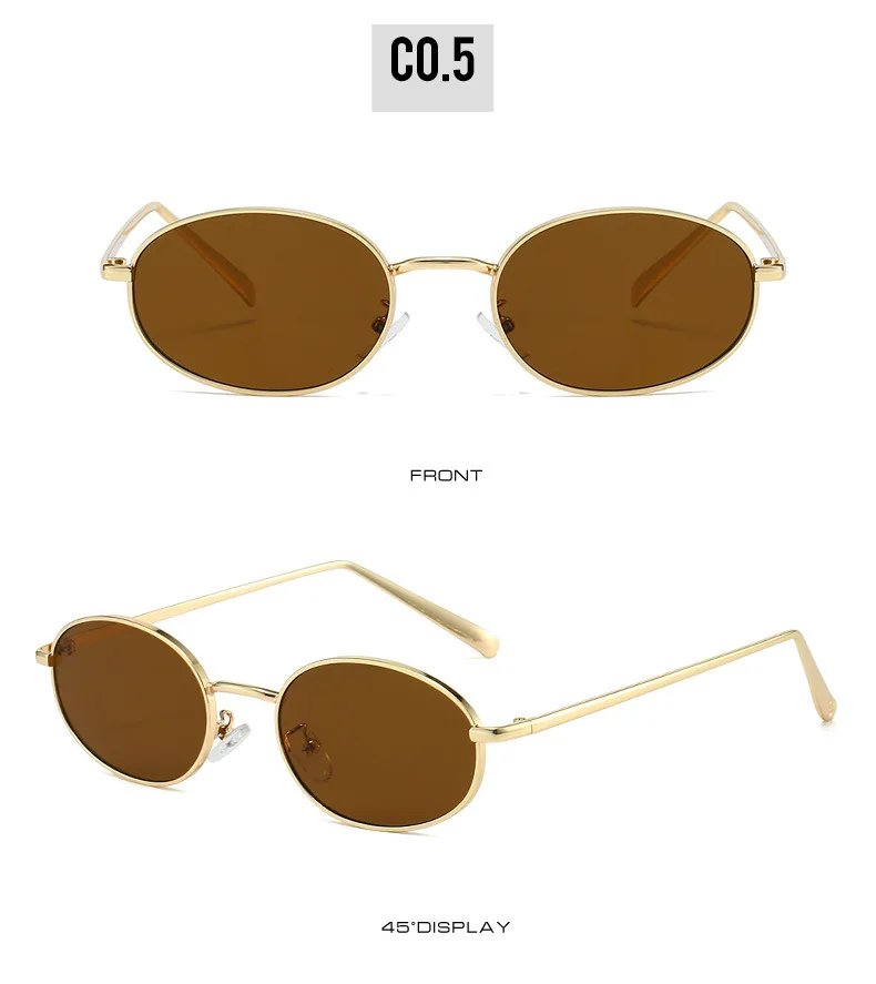 Oval Shape Sunglasses for Women Korean Fashion UV Protection Designer Sunglass Woman Beach Playing Men's Glasses