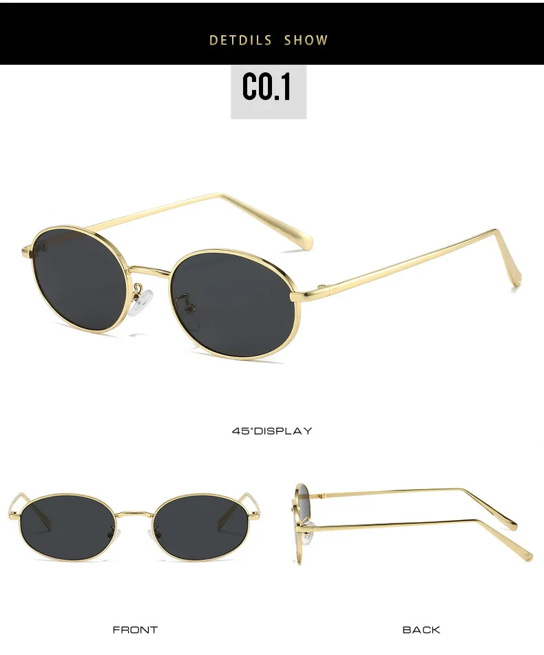 Oval Shape Sunglasses for Women Korean Fashion UV Protection Designer Sunglass Woman Beach Playing Men's Glasses