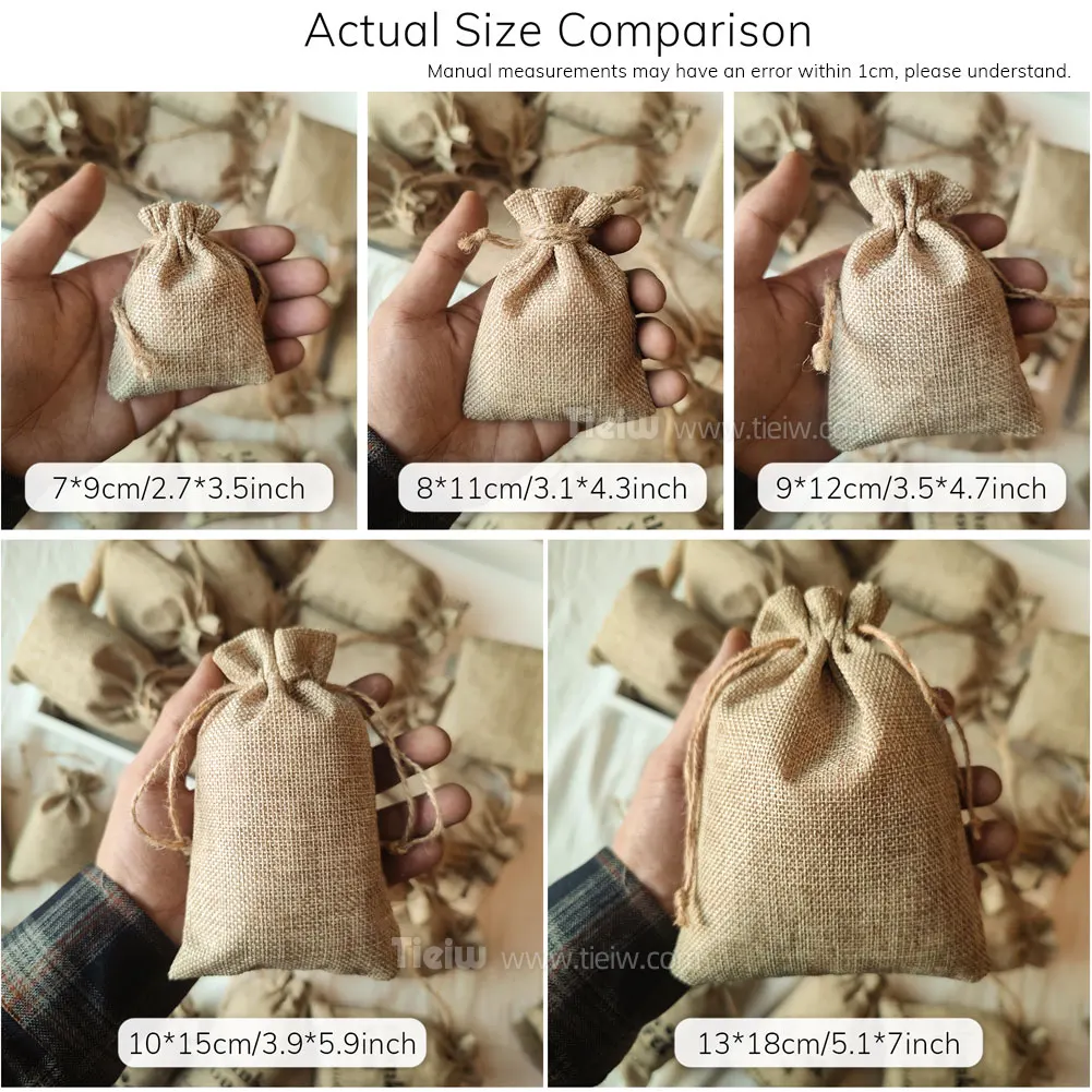 25PCS-Personalized Burlap Wedding Favor Bags with Let Love Grow Gift Pouches for Weddings Parties Events-Guest seeds favor bag