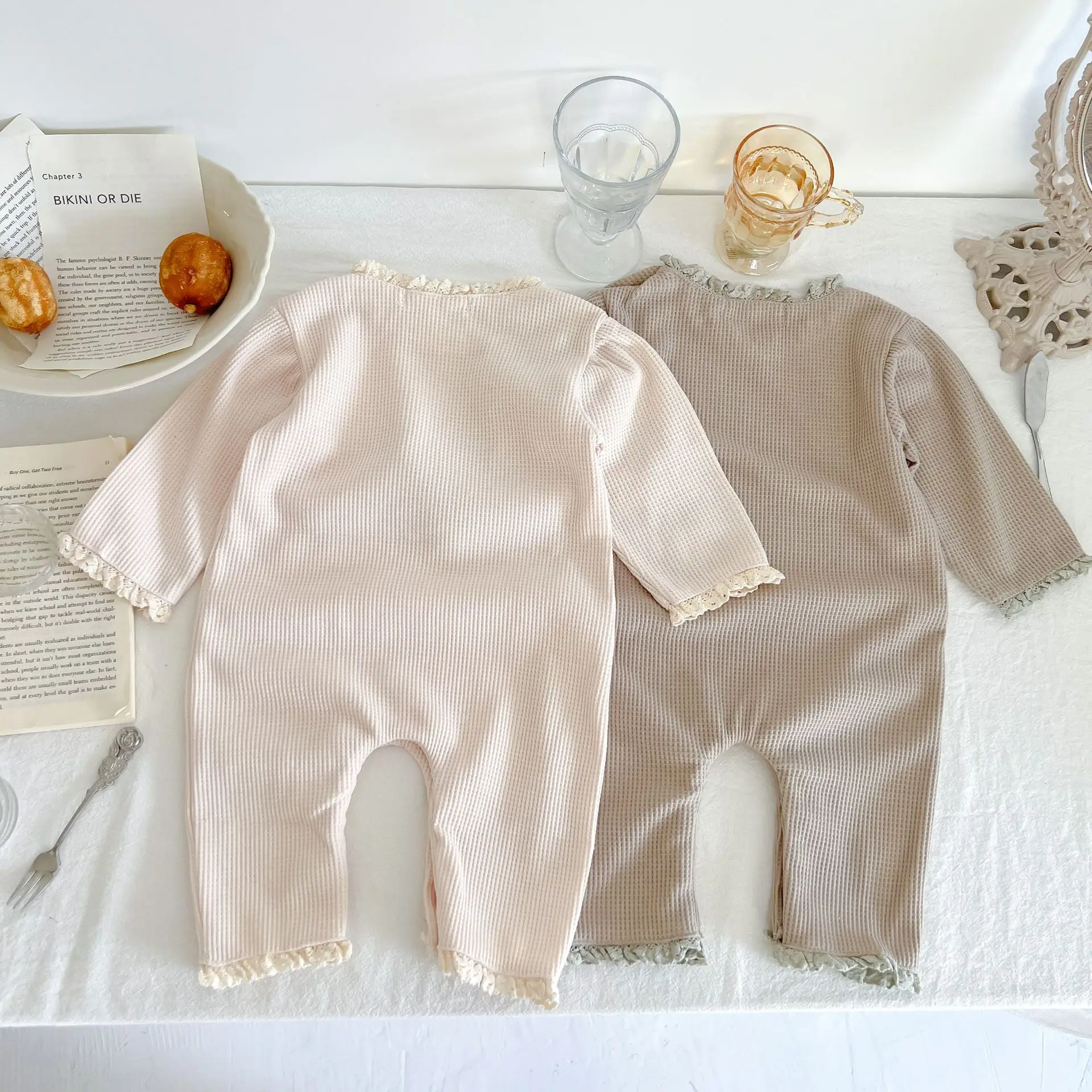 Personalized Toddler Newborn Infant Baby Girl Romper Custom Name Soft Clothing Ruffle Jumpsuit Fall Spring Playsuit