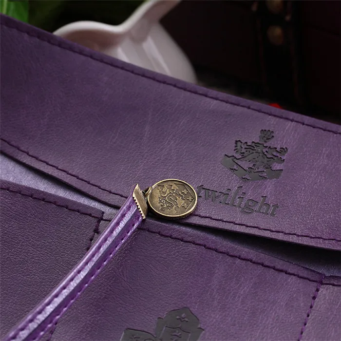 Fashion Vintage Roll PU Leather Pencil Case Twilight Pen Pouch Student Stationery Gift Woman Cosmetic Storage Bag Pencilcase