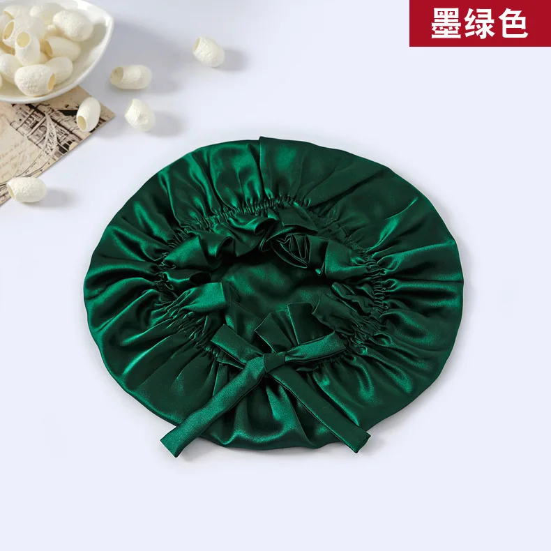 Winsleter,Women Double Layer Sleeping Night Cap 100% Real Silk Bonnet,Pure Hair Wrap Elastic Headwrap 2024 Summer A43753JC
