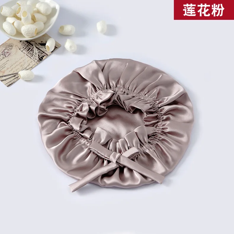 Winsleter,Women Double Layer Sleeping Night Cap 100% Real Silk Bonnet,Pure Hair Wrap Elastic Headwrap 2024 Summer A43753JC
