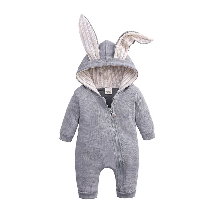 Spring Autumn Newborn Baby Clothes Bunny Baby Rompers Cotton Hoodie Newborn Girl Onesies Fashion Infant Costume Boys Outfits