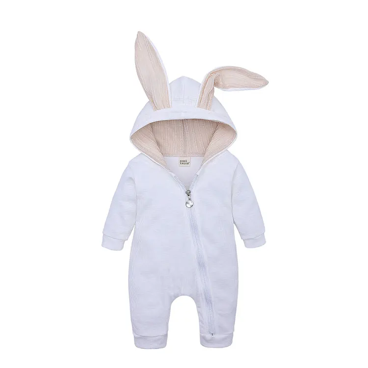 Spring Autumn Newborn Baby Clothes Bunny Baby Rompers Cotton Hoodie Newborn Girl Onesies Fashion Infant Costume Boys Outfits