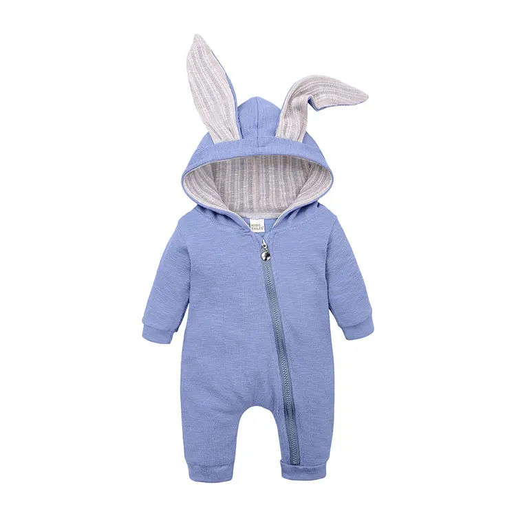 Spring Autumn Newborn Baby Clothes Bunny Baby Rompers Cotton Hoodie Newborn Girl Onesies Fashion Infant Costume Boys Outfits