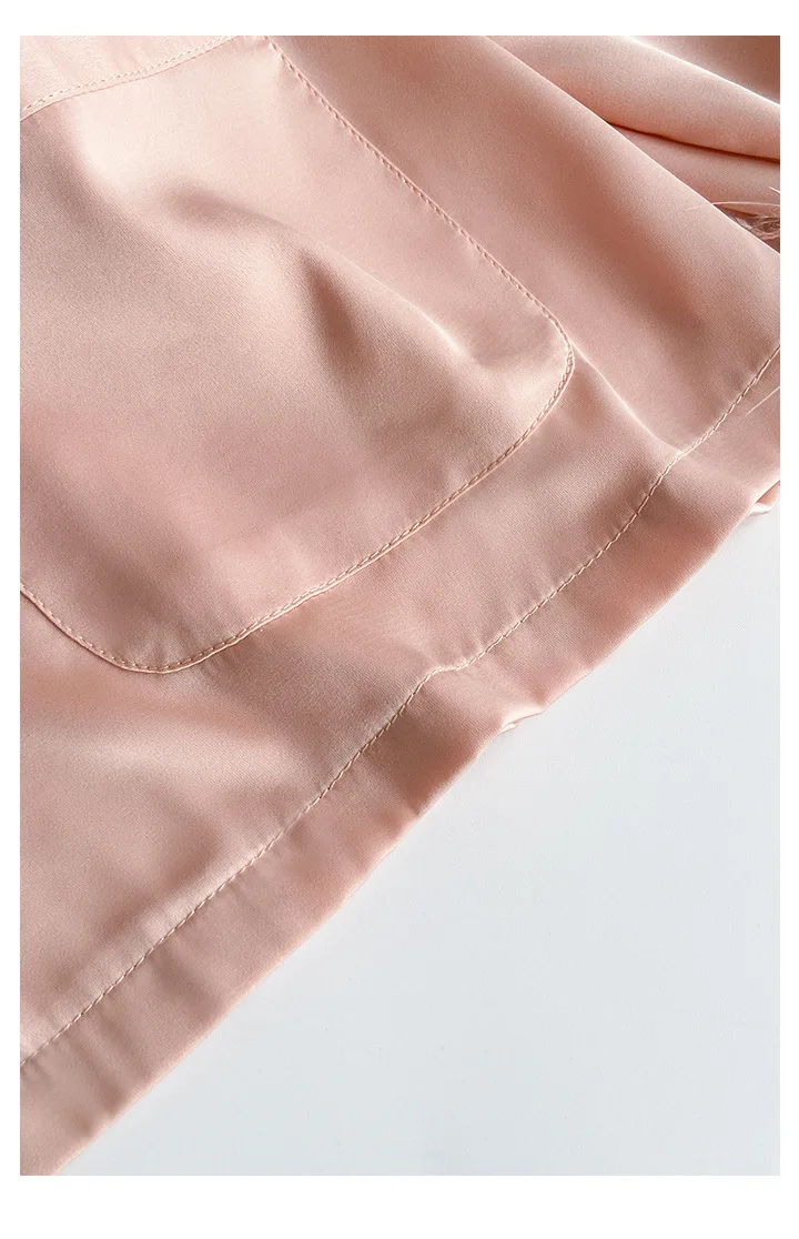 Spring Autumn Female Pajamas Trouser Set Luxury Feather Pink Bride Wedding Sleepwear Gift Sexy Loose Satin Home Wear Loungewear