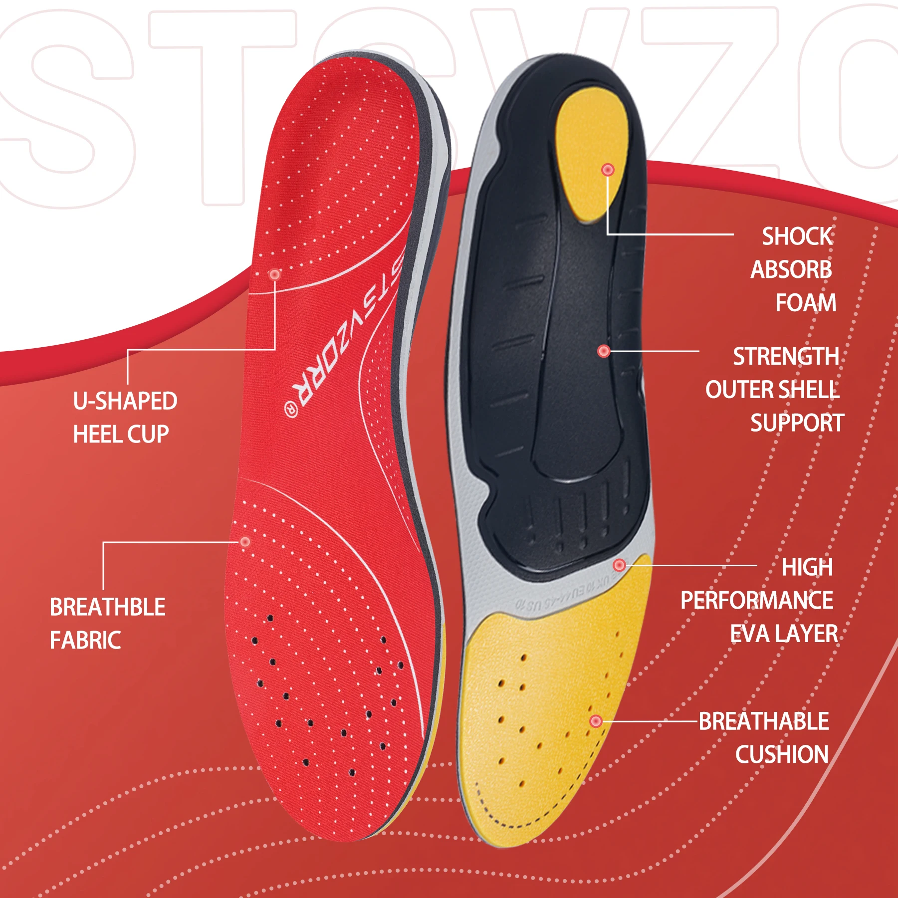Plantar Fasciitis Relief Orthopedic Insole Flat Foot High Arch Support Men Women Work Orthotic Insert Sport Shoe Sneaker Sole