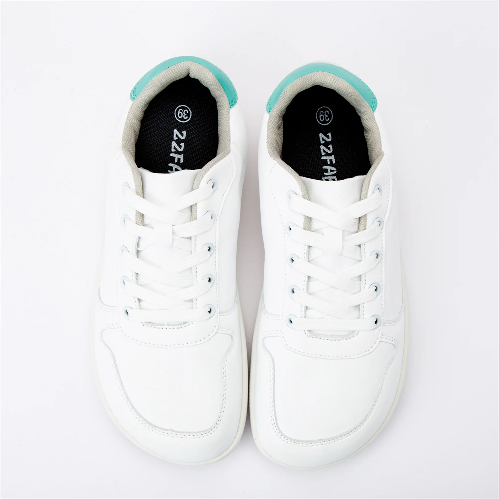 ZZFABER Barefoot Shoes Soft Leather Sneakers Minimalist Casual Shoes for Women Men Unisex Sneakers