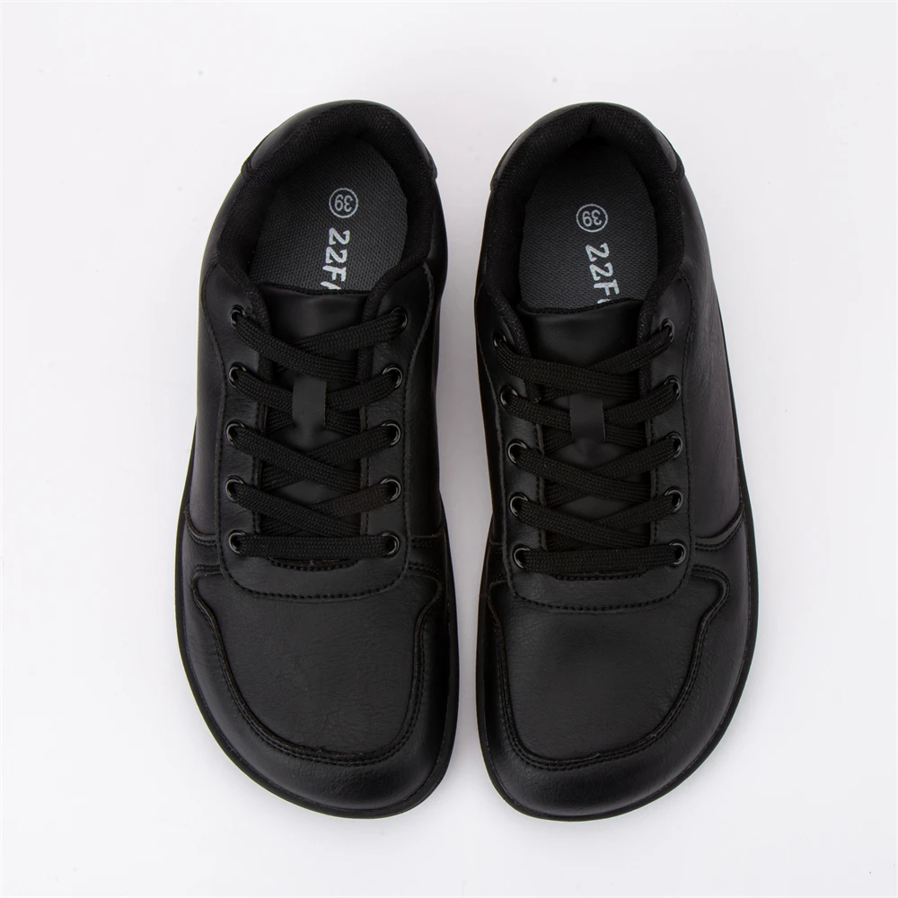 ZZFABER Barefoot Shoes Soft Leather Sneakers Minimalist Casual Shoes for Women Men Unisex Sneakers