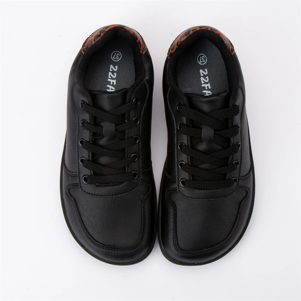 ZZFABER Barefoot Shoes Soft Leather Sneakers Minimalist Casual Shoes for Women Men Unisex Sneakers