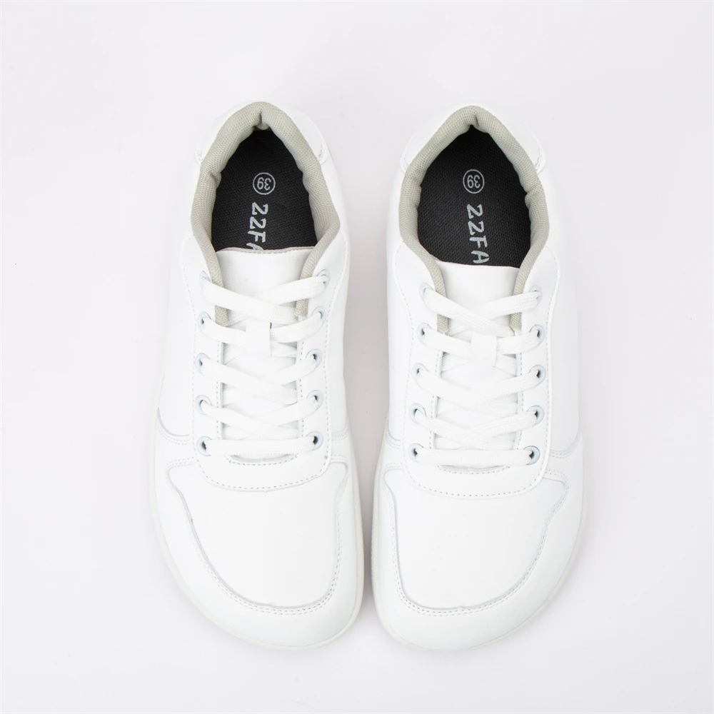 ZZFABER Barefoot Shoes Soft Leather Sneakers Minimalist Casual Shoes for Women Men Unisex Sneakers