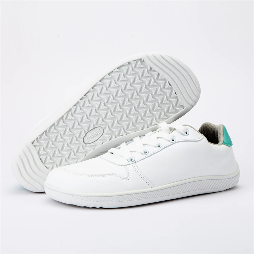 ZZFABER Barefoot Shoes Soft Leather Sneakers Minimalist Casual Shoes for Women Men Unisex Sneakers